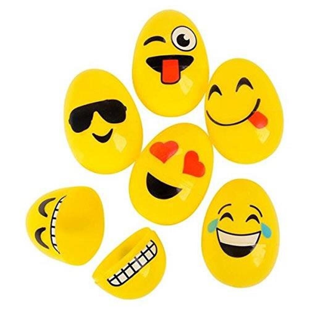 Emoticon   Plastic Easter Egg Hunt 12-count Set Emoji Faces