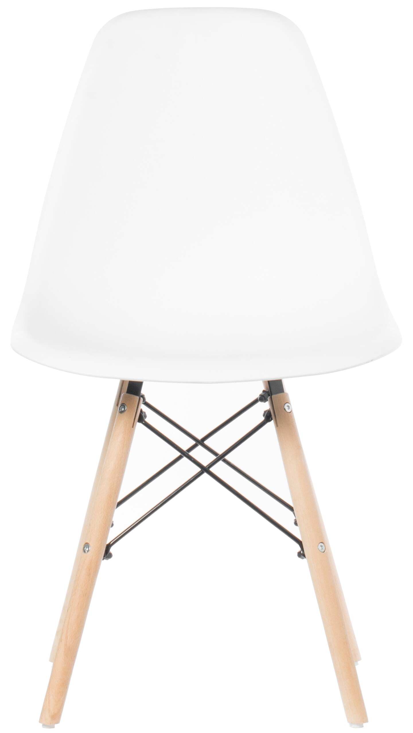 Mid-Century Modern Style Plastic DSW Shell Dining Chair with Solid Beech Wooden Dowel Eiffel Legs