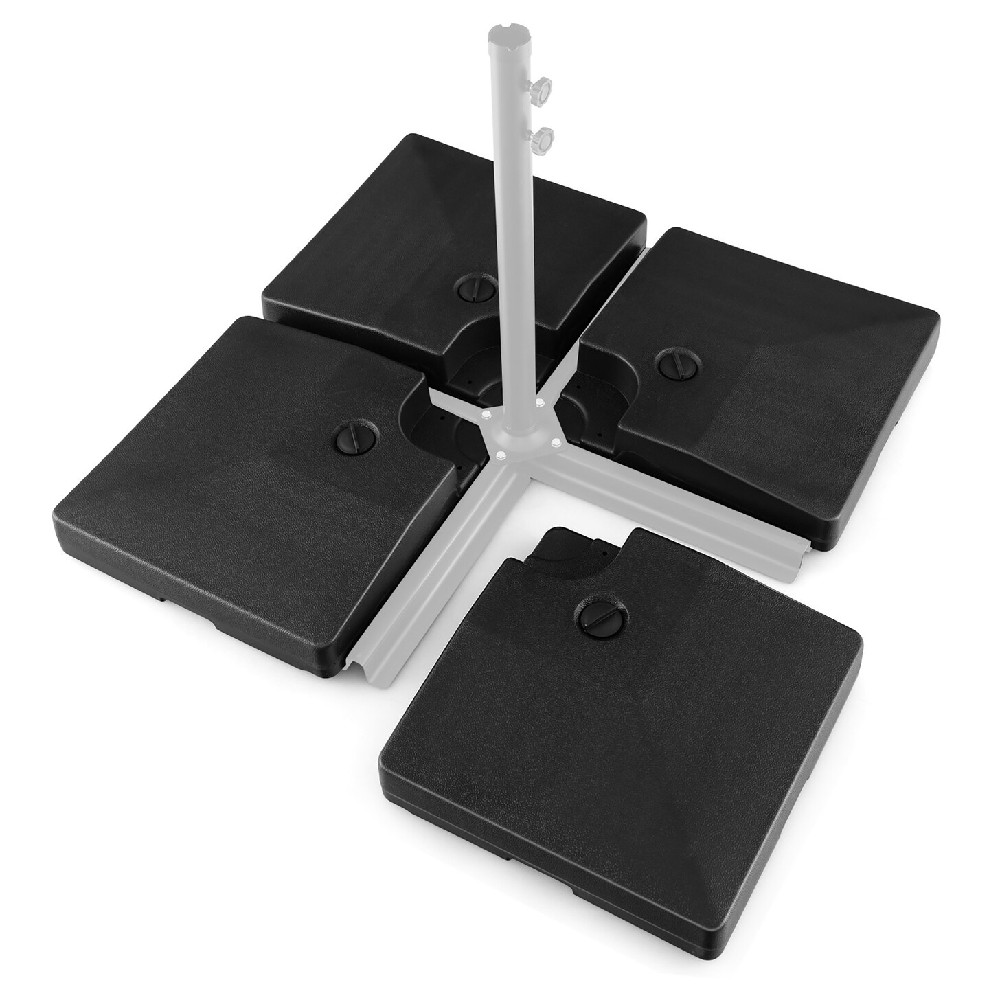 Costway 4pcs Fillable Patio Offset Cantilever Umbrella Base Stand Heavy-Duty  Square