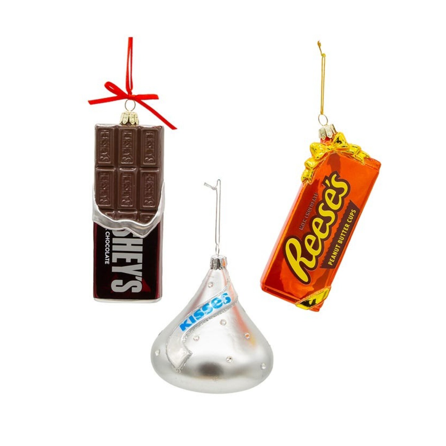KSA Set of 6 Brown and Orange Hershey&#x27;s Chocolate Christmas Ornaments 3&#x22;