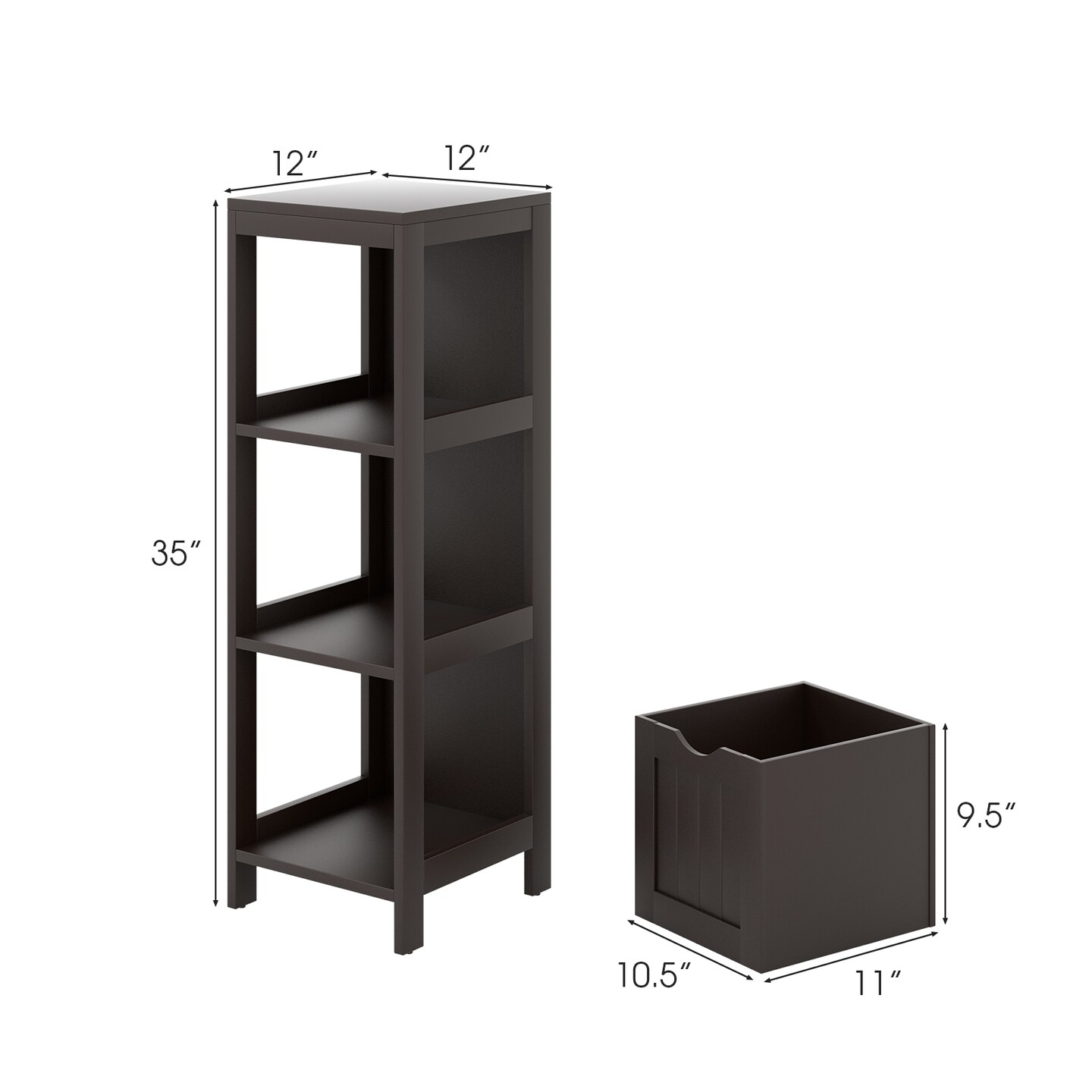 Wooden Bathroom Floor Cabinet with Removable Drawers