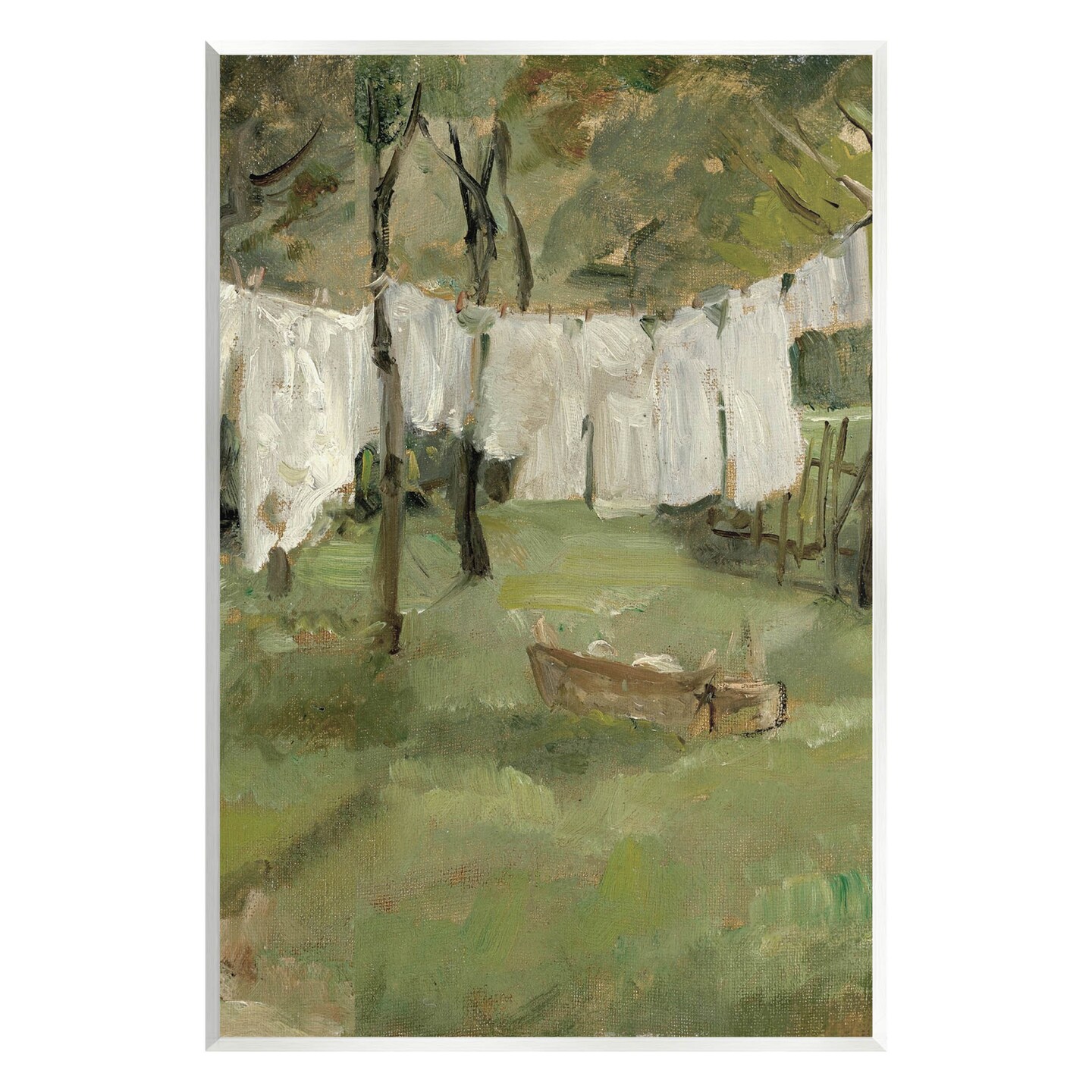 Stupell Industries Classic Clothesline Yard Scene Wall Plaque Art
