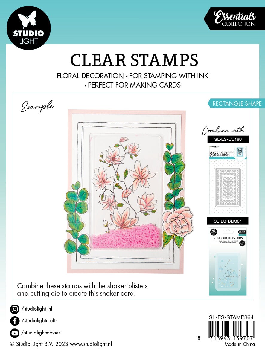 Studio Light SL Clear Stamp Rectangle Essentials 119x129x3mm 2 PC nr ...