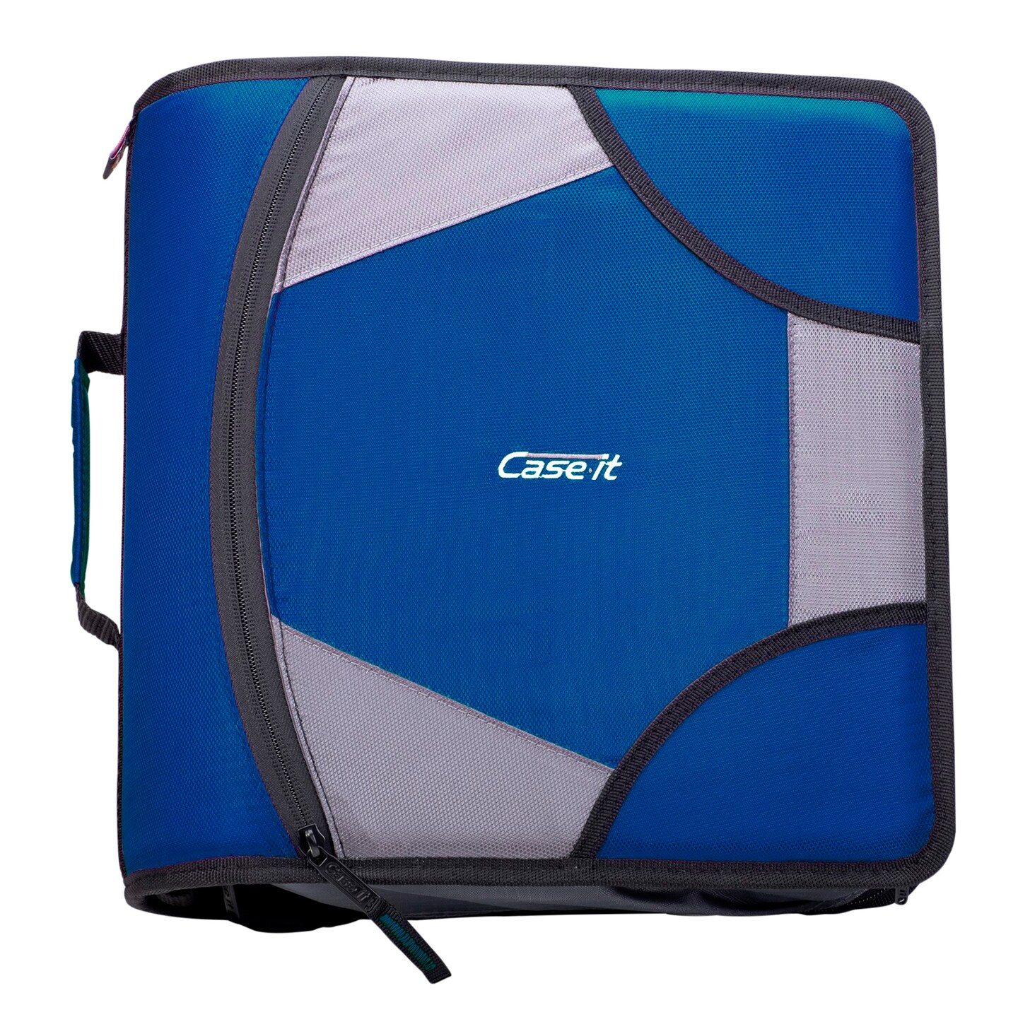 Case&#xB7;it Zipper Binder with 5 Tab Files, D-Ring, 4 Inches, Midnight Blue