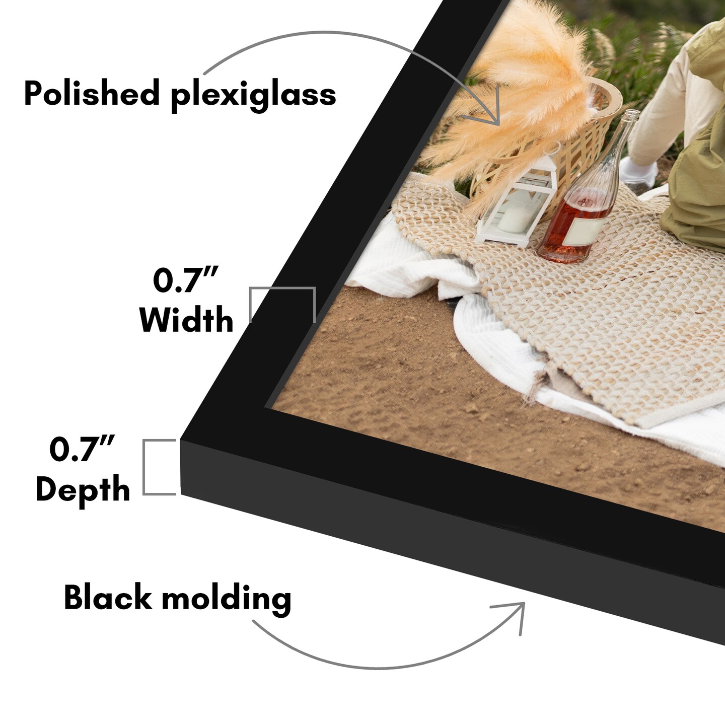 Americanflat Poster Frame - Perfect Frame for Photos and Artwork - Large Picture Frame - Polished Plexiglass - Hanging Hardware with Horizontal and Vertical Display