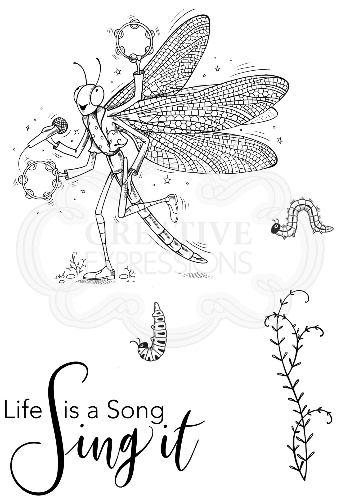 Pink Ink Designs  The Singer A6 Clear Stamp Set