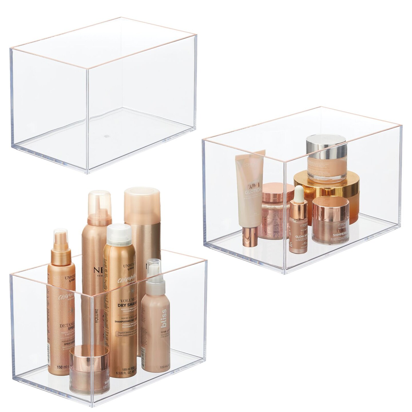 mDesign Plastic Makeup Vanity Drawer Organizer Tray, 3 Pack Michaels