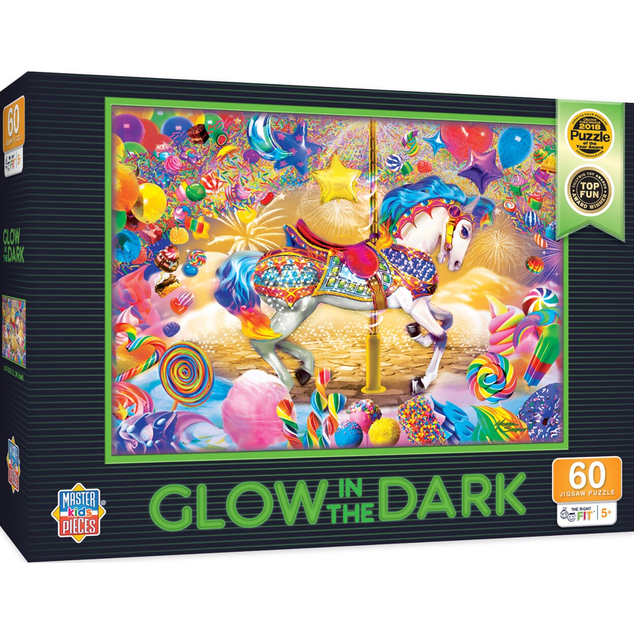 Masterpieces 60 Piece Glow in the Dark Puzzle - Carousel Dreams - 14