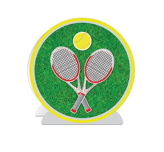 Party Central Club Pack of 12 Green and Yellow 3-D Tennis Table Centerpieces 10&#x22;