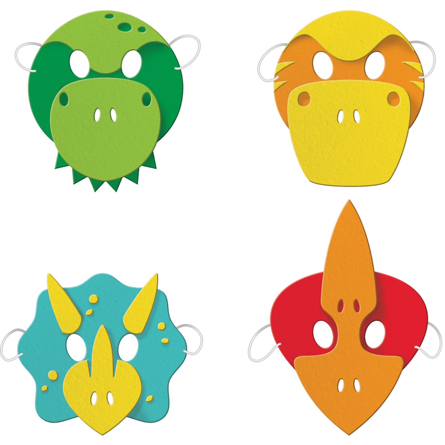 Party Central Club Pack of 24 Vibrantly Colored Dinosaur Boy Child Halloween Party Mask 7.25&#x22;