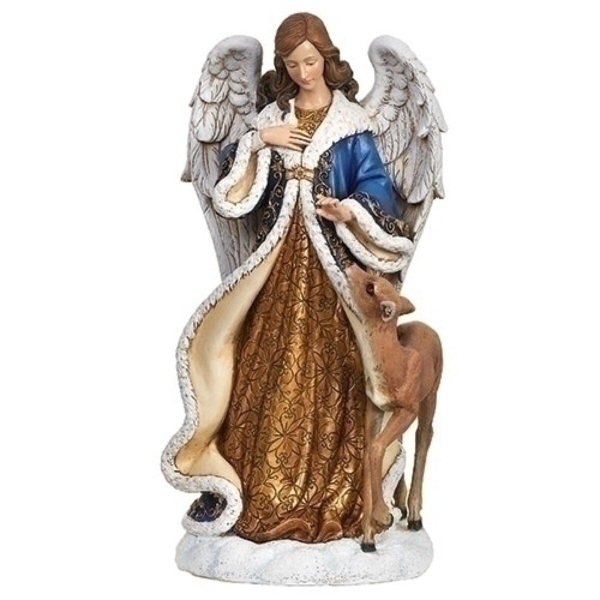 Roman 12.25" Angel with Deer Christmas Tabletop Figurine Michaels