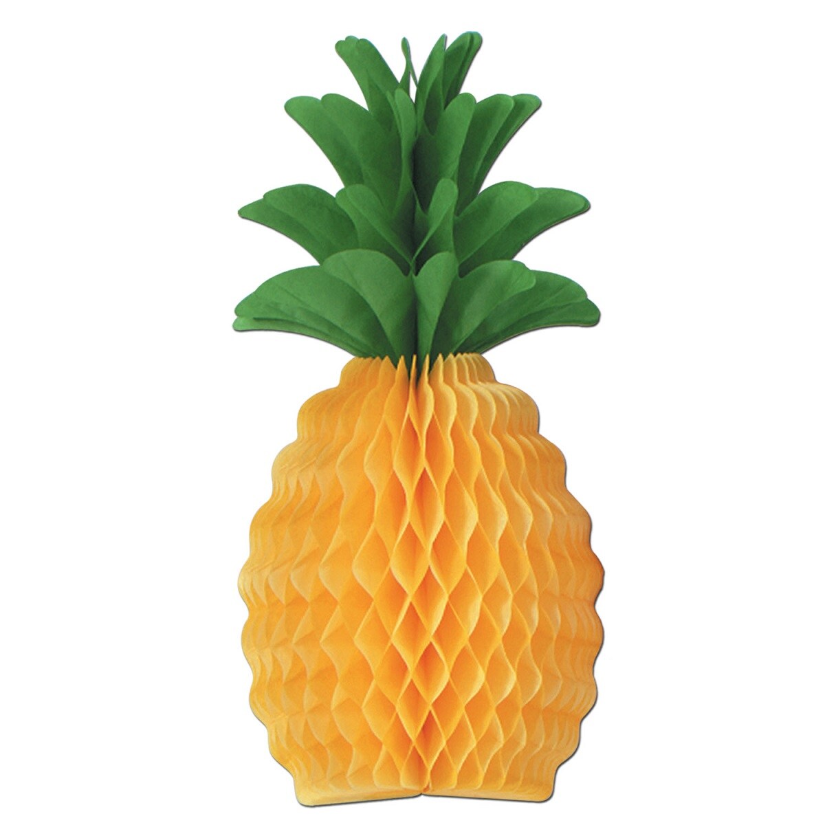 Beistle Pack of 6 Gold and Green Tissue Honeycomb Pineapple Party Table Centerpiece 20&#x22;