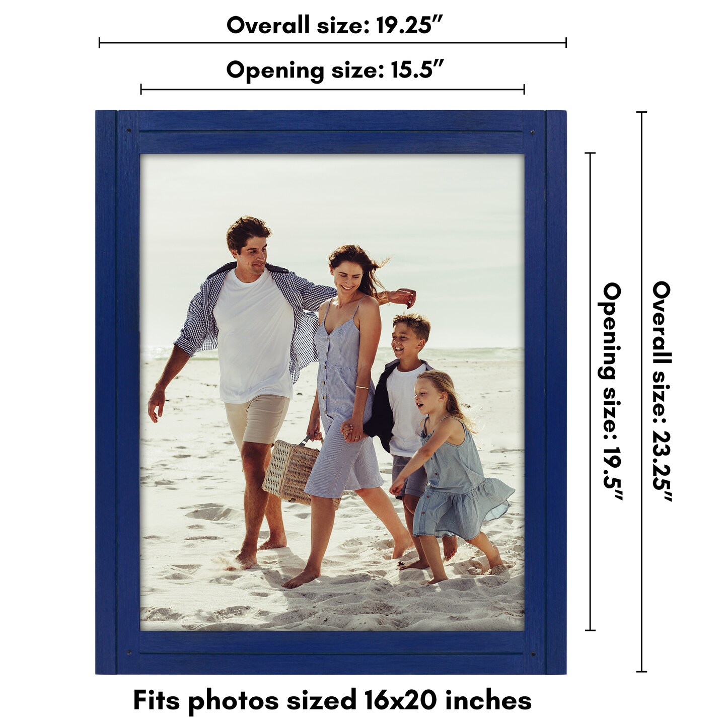 Americanflat Picture Frame - Rustic Picture Frame with Textured Engineered Wood, Shatter Resistant Glass and Easel Back - Horizontal and Vertical Display