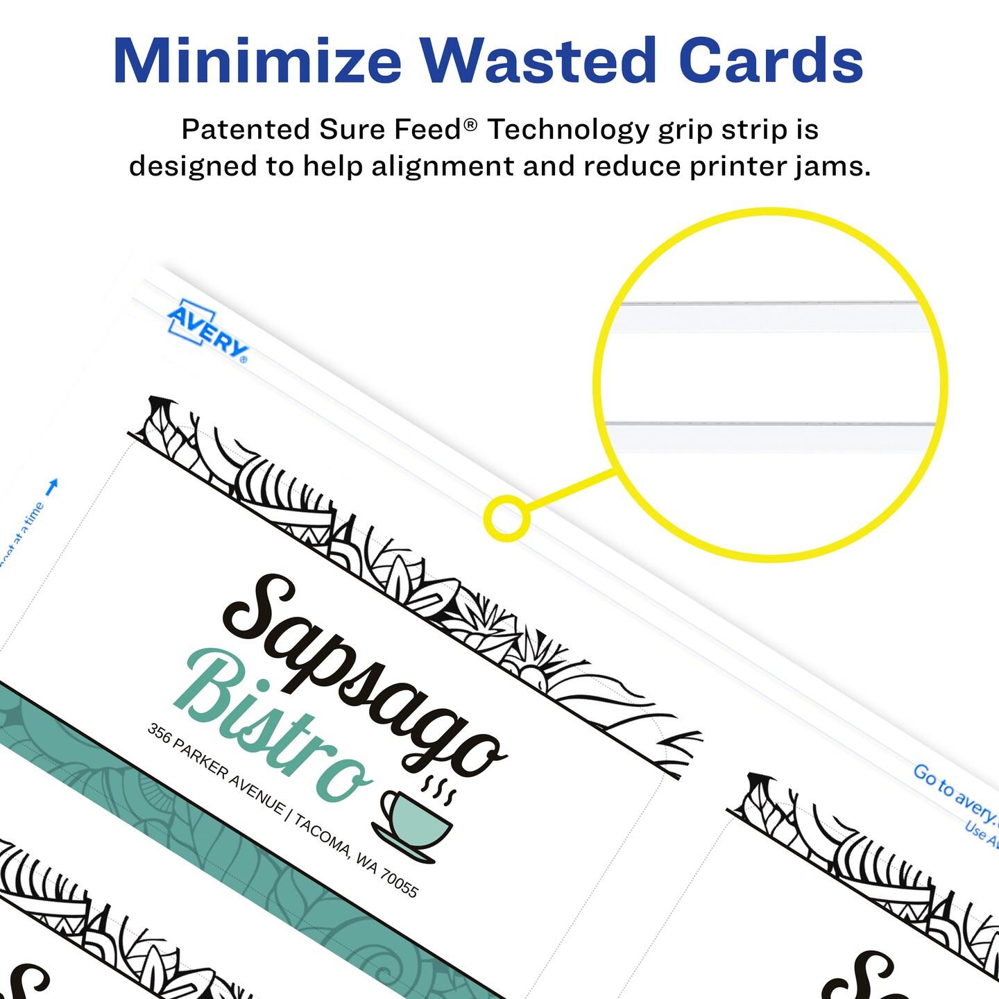 Avery Clean Edge Printable Business Cards with Sure Feed Technology, Rounded Corners, 2&#x22; x 3.5&#x22;, White, 160 Blank Cards for Inkjet Printers (88220)