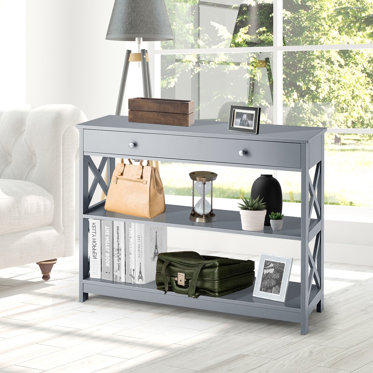 Console Table 3Tier with Drawer and Storage Shelves Michaels