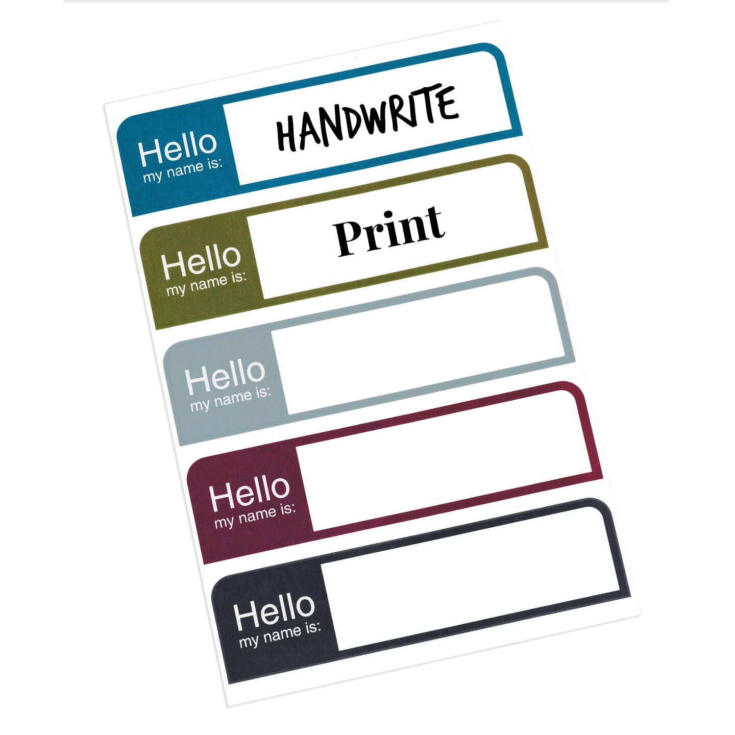 Avery Flexible Printable Name Tags, 1&#x22; x 3.75&#x22;, Assorted Colors, 100 Removable Name Badges (05154)