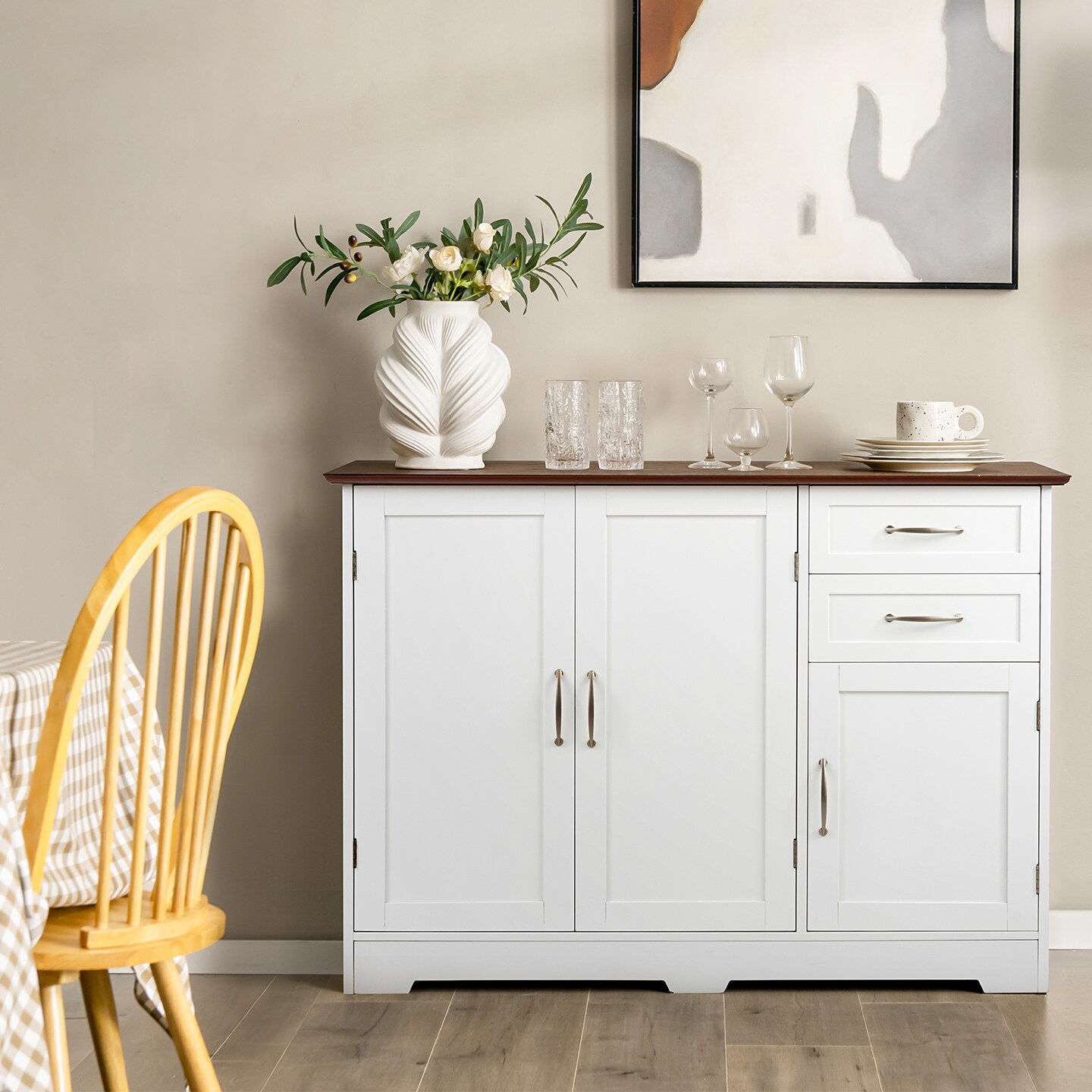 Buffet Storage Cabinet  Kitchen Sideboard with 2 Drawers