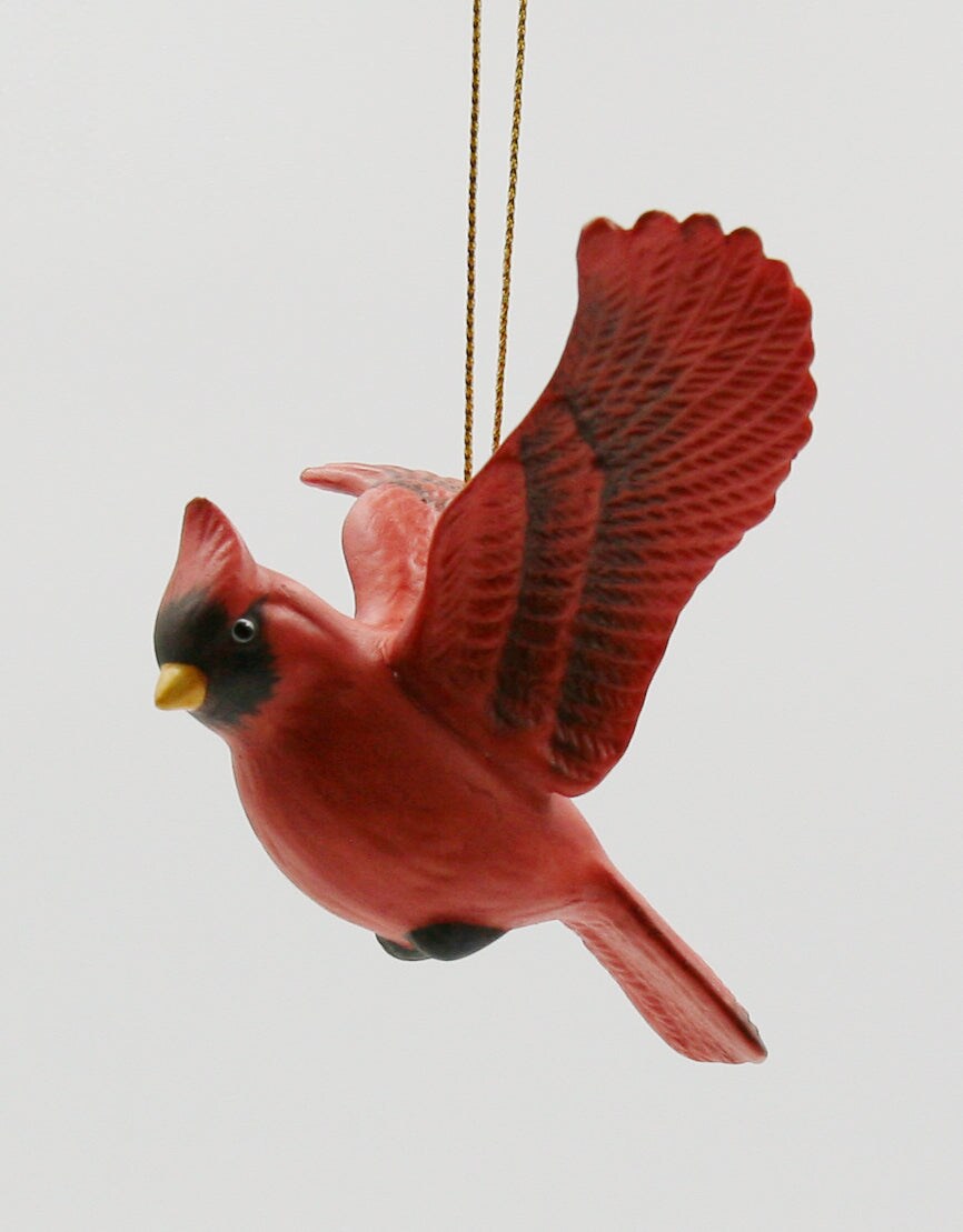 Ceramic Cardinal Bird Ornament, Home D&#xE9;cor, Gift for Her, Gift for Mom, Kitchen D&#xE9;cor, Birdwatcher Gift, Vintage Decor