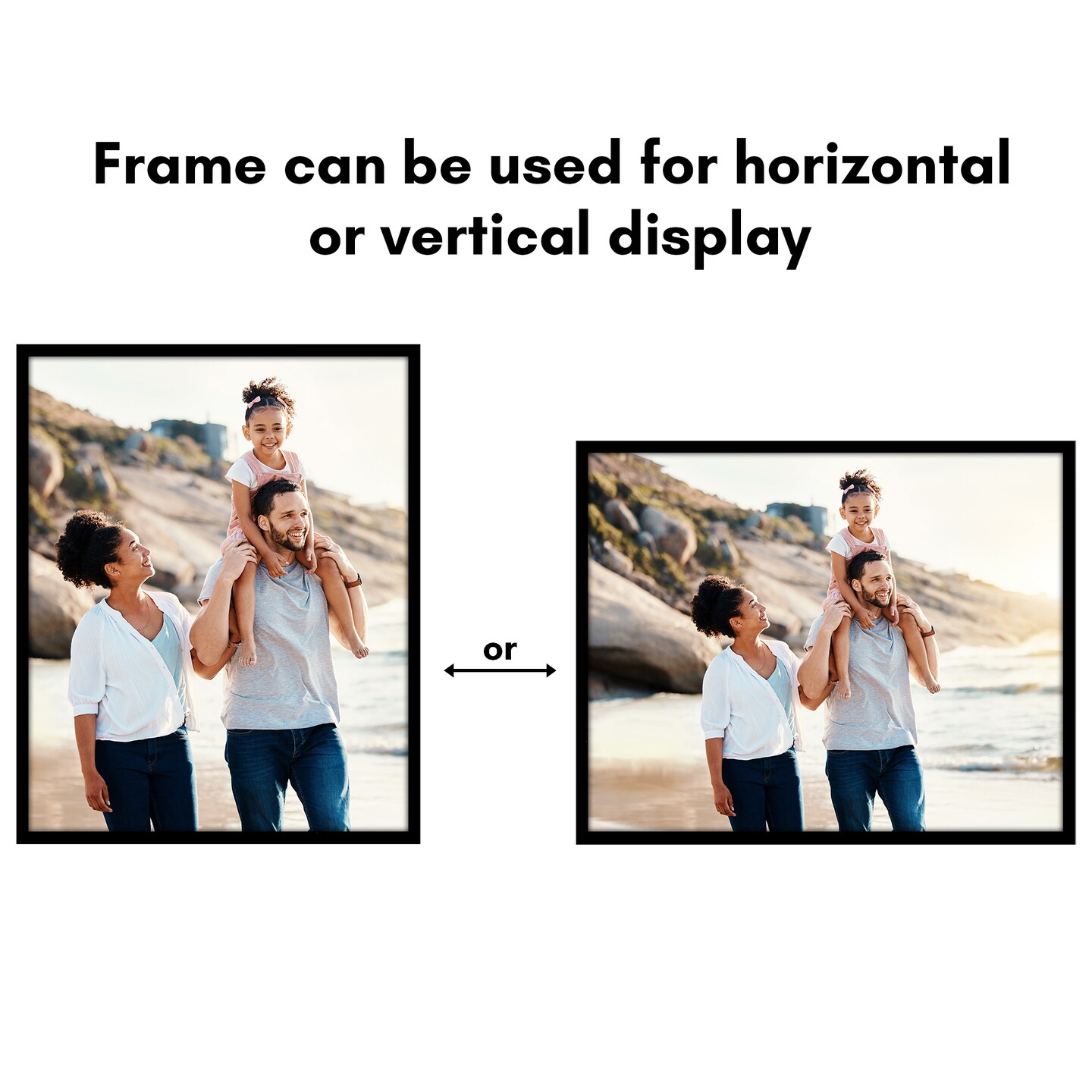Americanflat Poster Frame - Perfect Frame for Photos and Artwork - Large Picture Frame - Polished Plexiglass - Hanging Hardware with Horizontal and Vertical Display - Black
