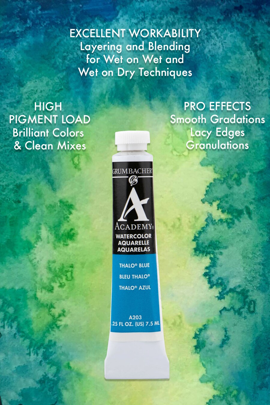 Grumbacher Academy Watercolor, 7.5 ml.