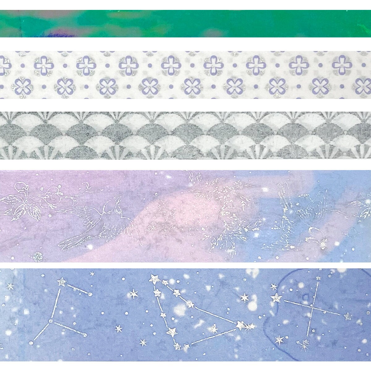 Wrapables Decorative Gold Foil Washi Tape and Sticker Set for Stationery, Diary, Card Making (10 Rolls & 10 Sheets)