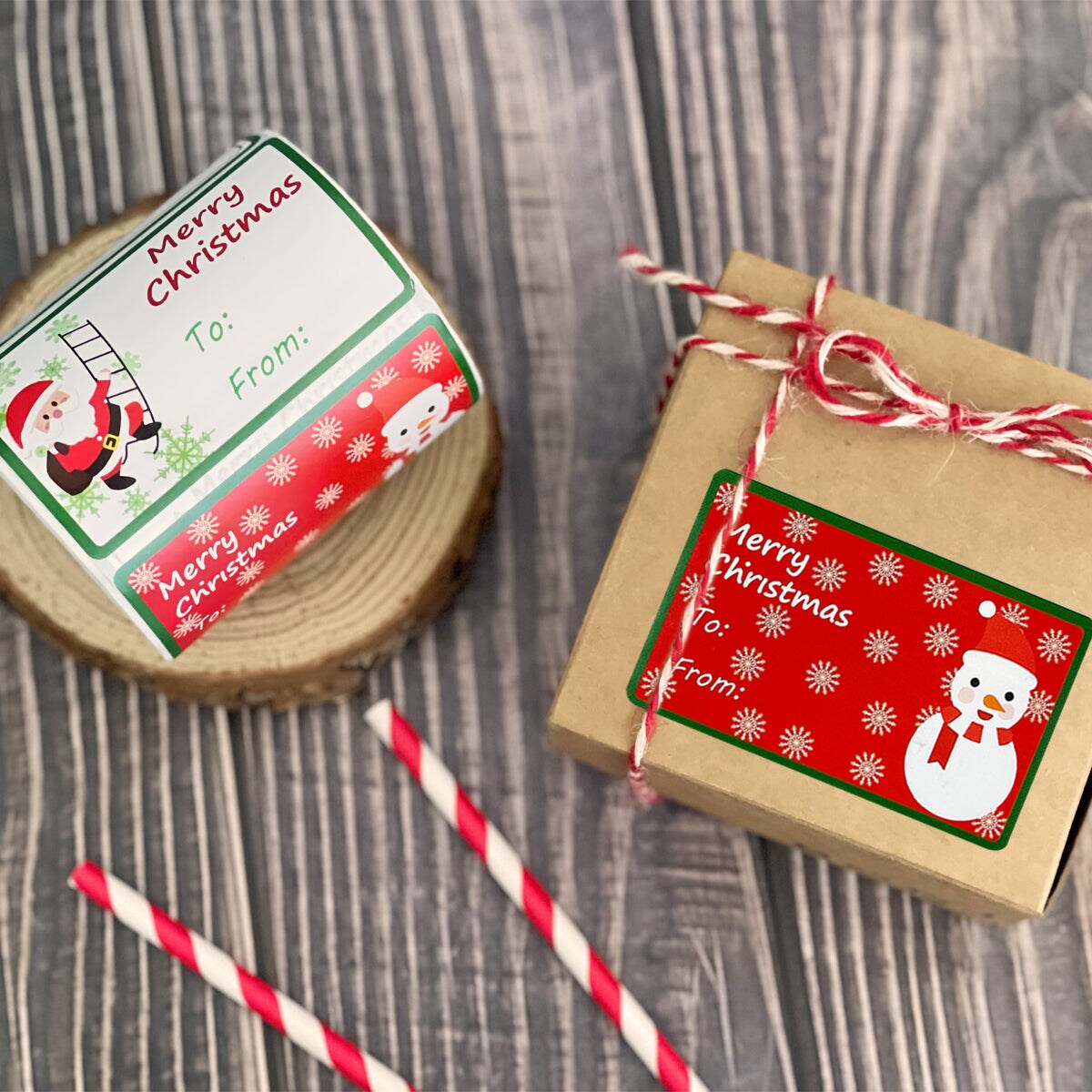 Wrapables Christmas Sticker Labels, Christmas Holiday Adhesive Gift Tags for Gifts & Stationery