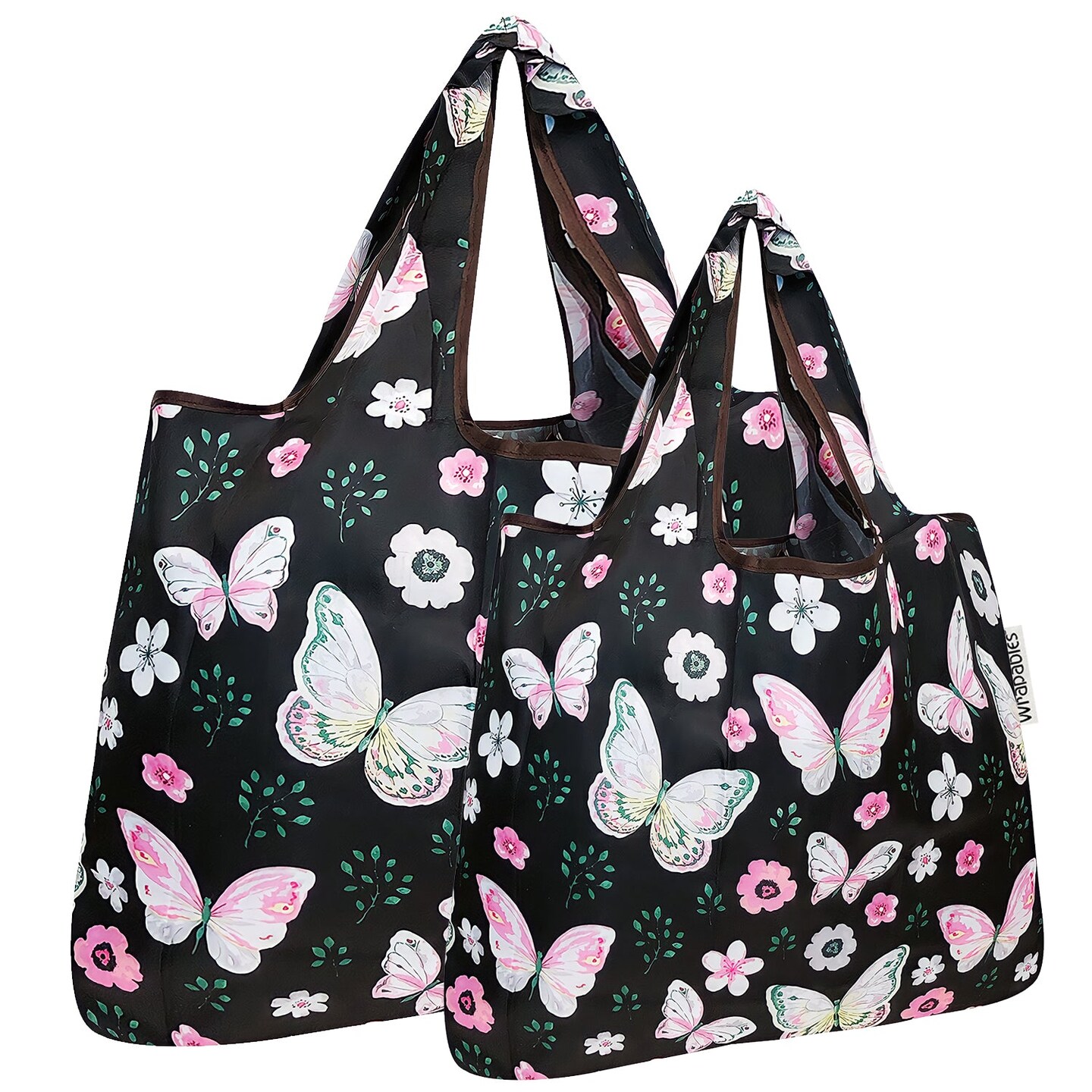 Wrapables Large &#x26; Small Foldable Tote Nylon Reusable Grocery Bags, Set of 2