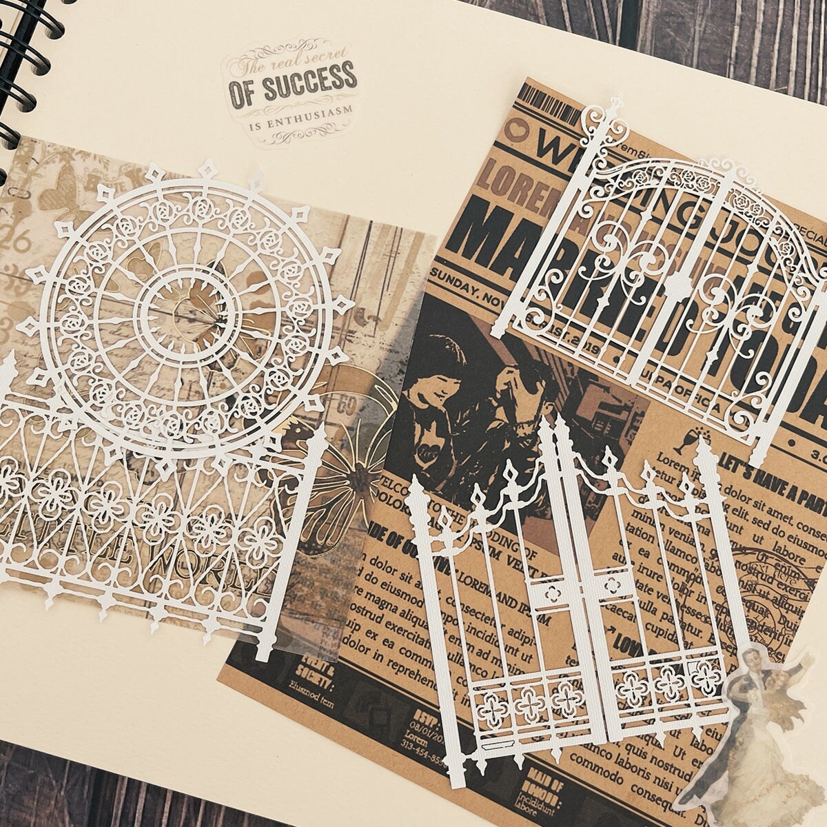 Wrapables Hollow Lace Paper for Arts &#x26; Crafts, Scrapbooking, Stationery, Photo Albums (Set of 2)