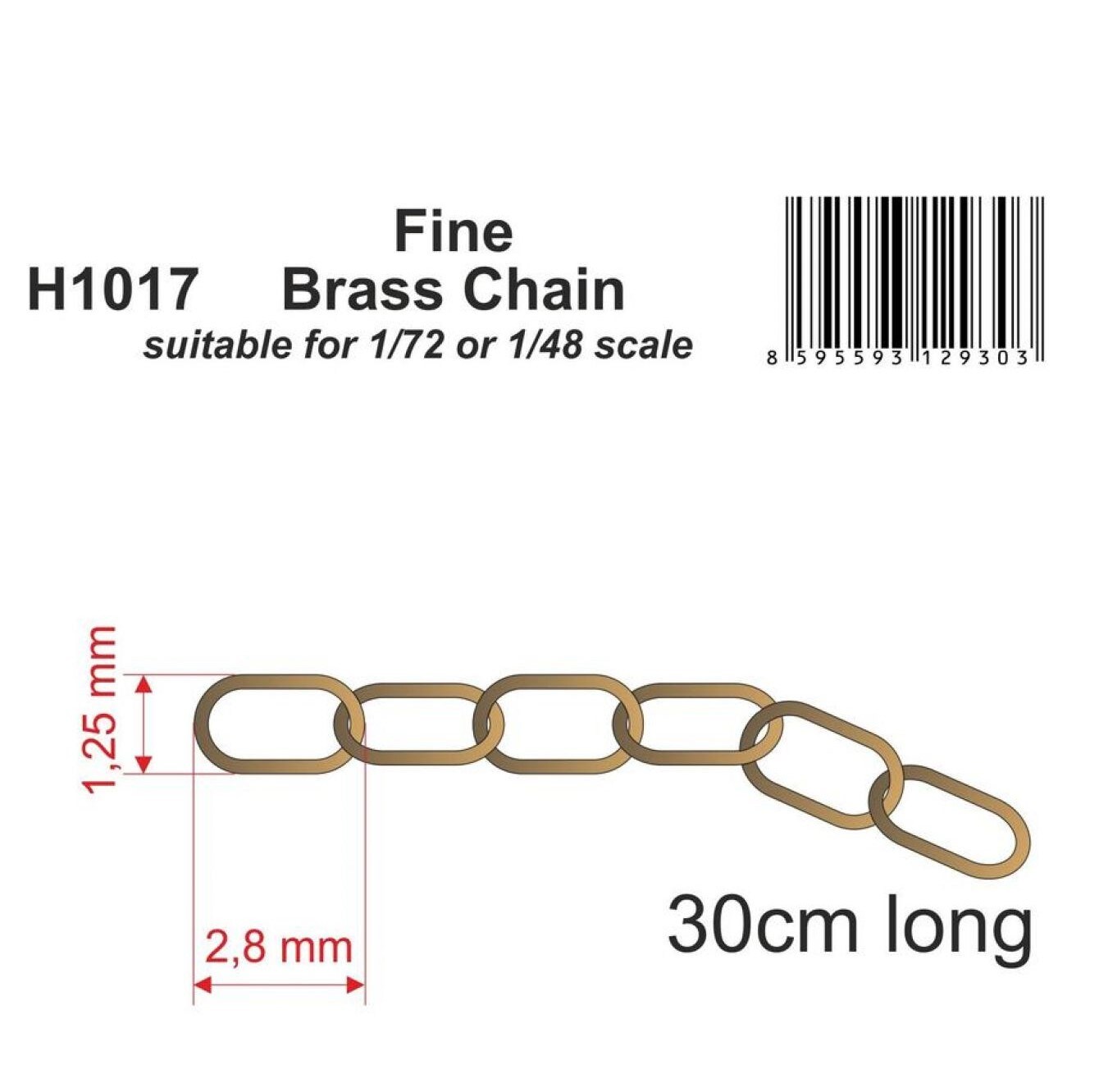 CMK Fine Brass Chain - suitable for 1/72 or 1/48 scale Detail set