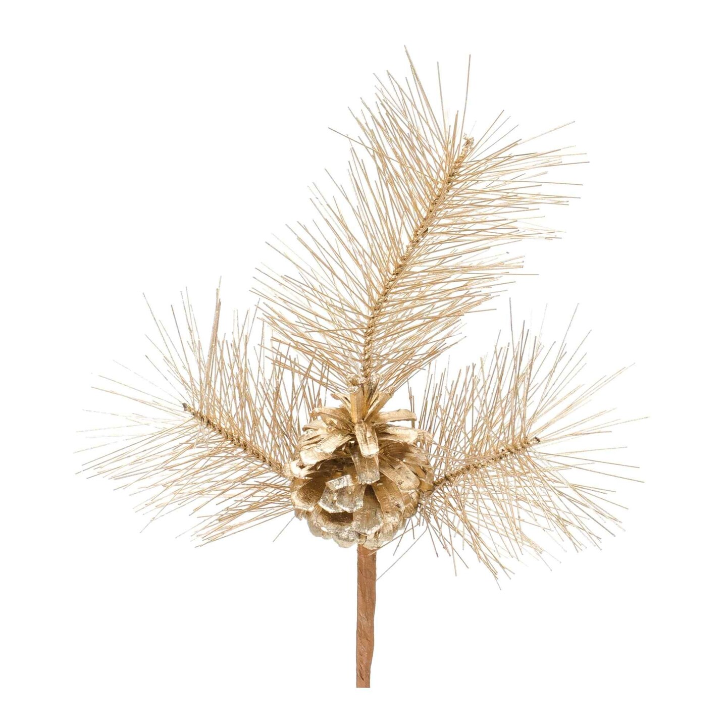 Melrose Set of 6 Gold Pine Artificial Christmas Picks 10.5&#x22;