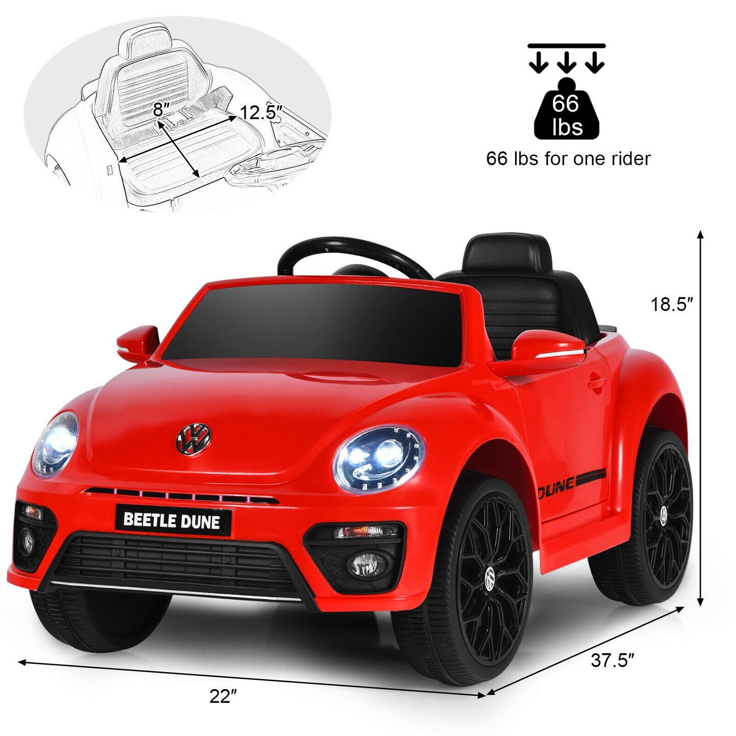Kids Electric Ride On Car with Remote Control and Led Headlight Ideal Gift for Birthdays or Any Special Festival