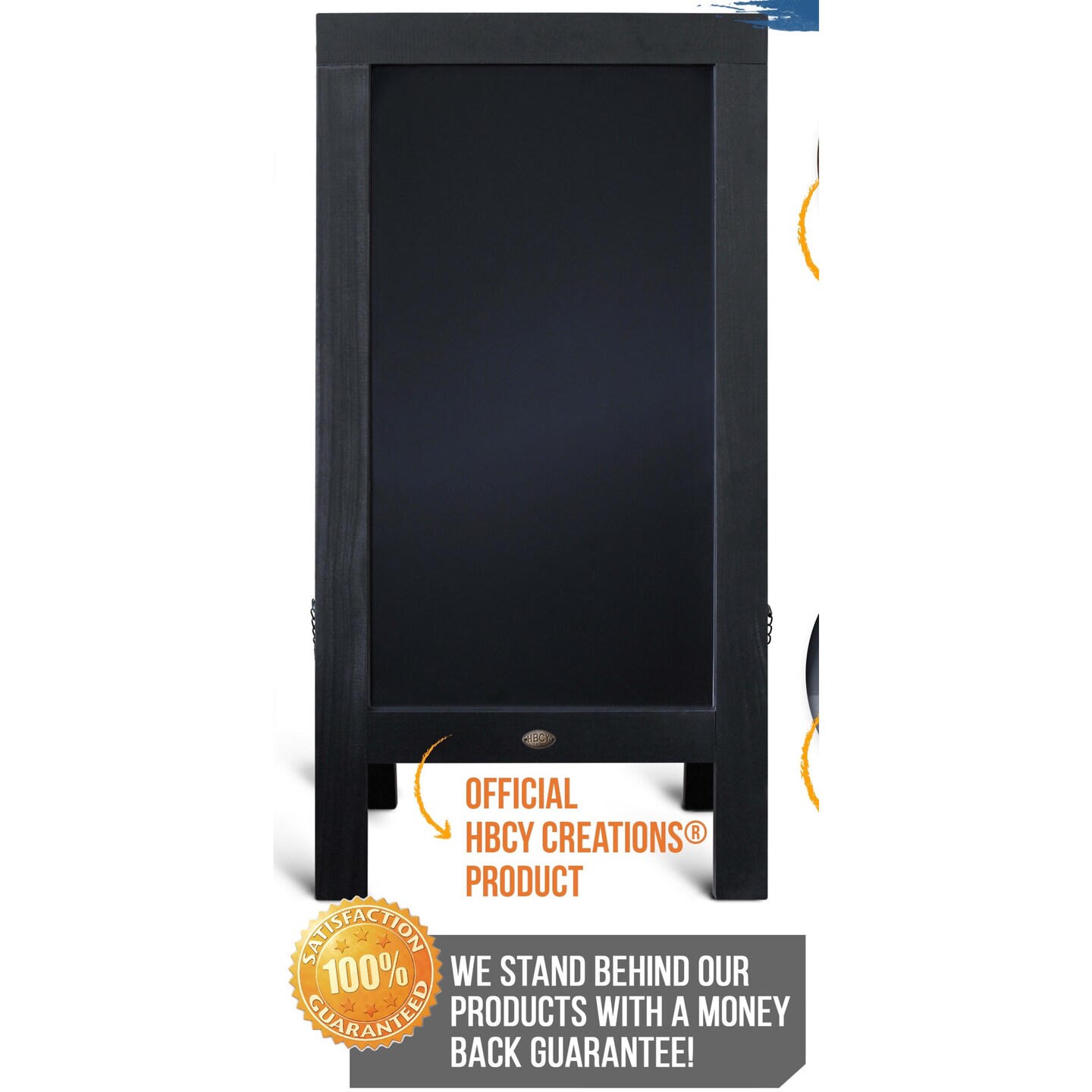 HBCY Creations A-Frame Chalkboard / Sidewalk Chalkboard Sign with Eraser / Large Sturdy Sandwich Board / A Frame Restaurant Message Board