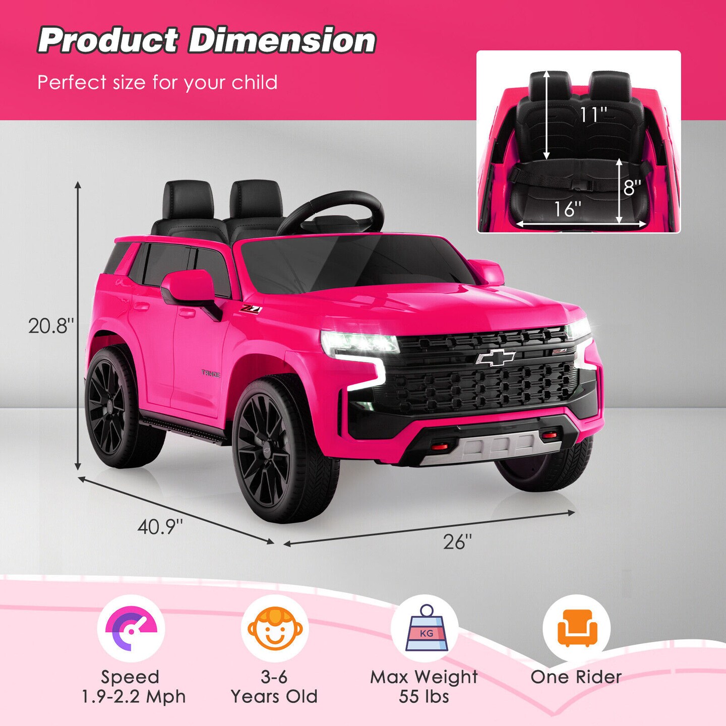 Electric Kids Ride-On Car with Remote Control and Music Player