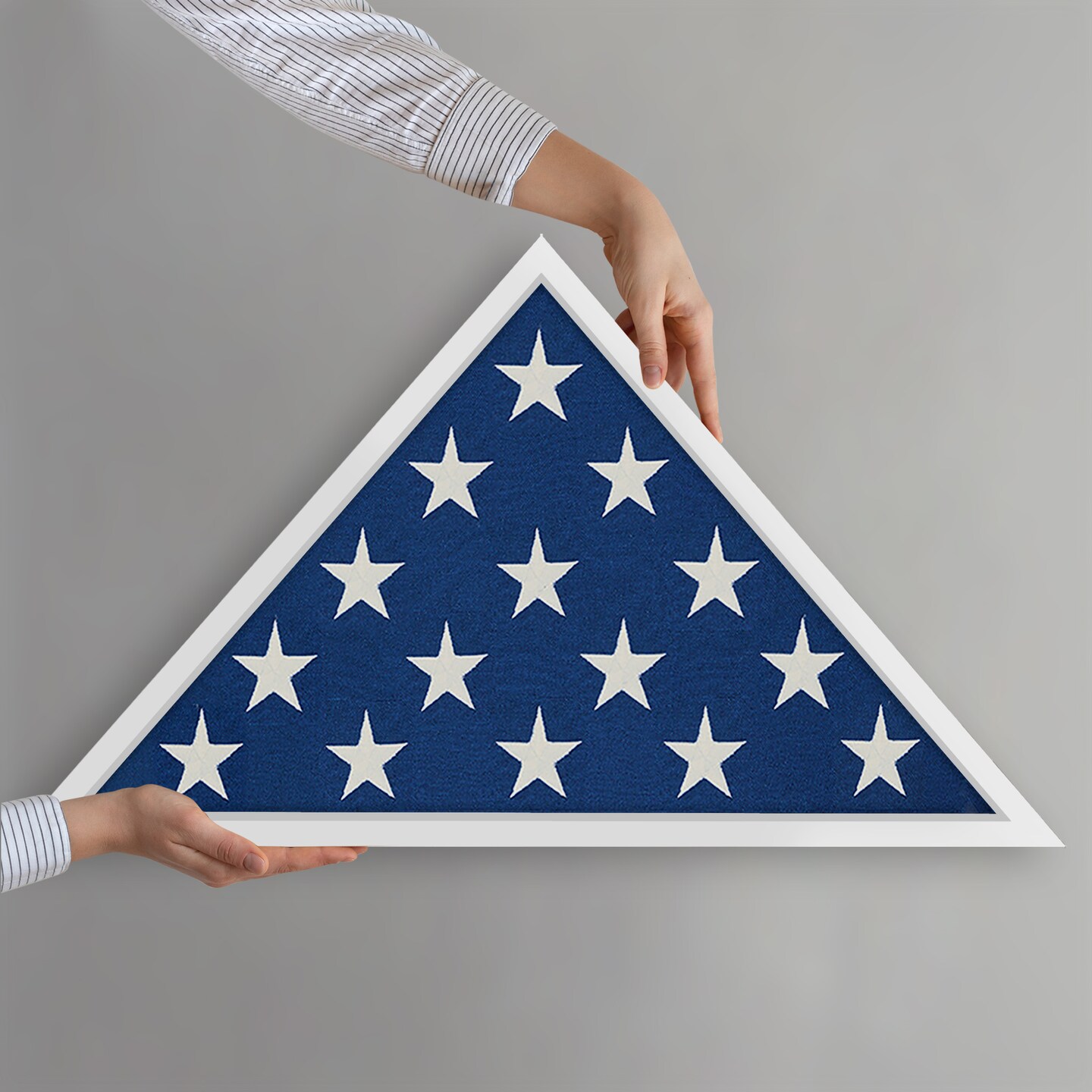 Americanflat Large Flag Display Case for Burial or Memorial Flag - Fits Folded 5x9.5 or 3.5 Flag - Elegant Military Flag Display Case - Plexiglass Cover - Triangle Hanging Hardware