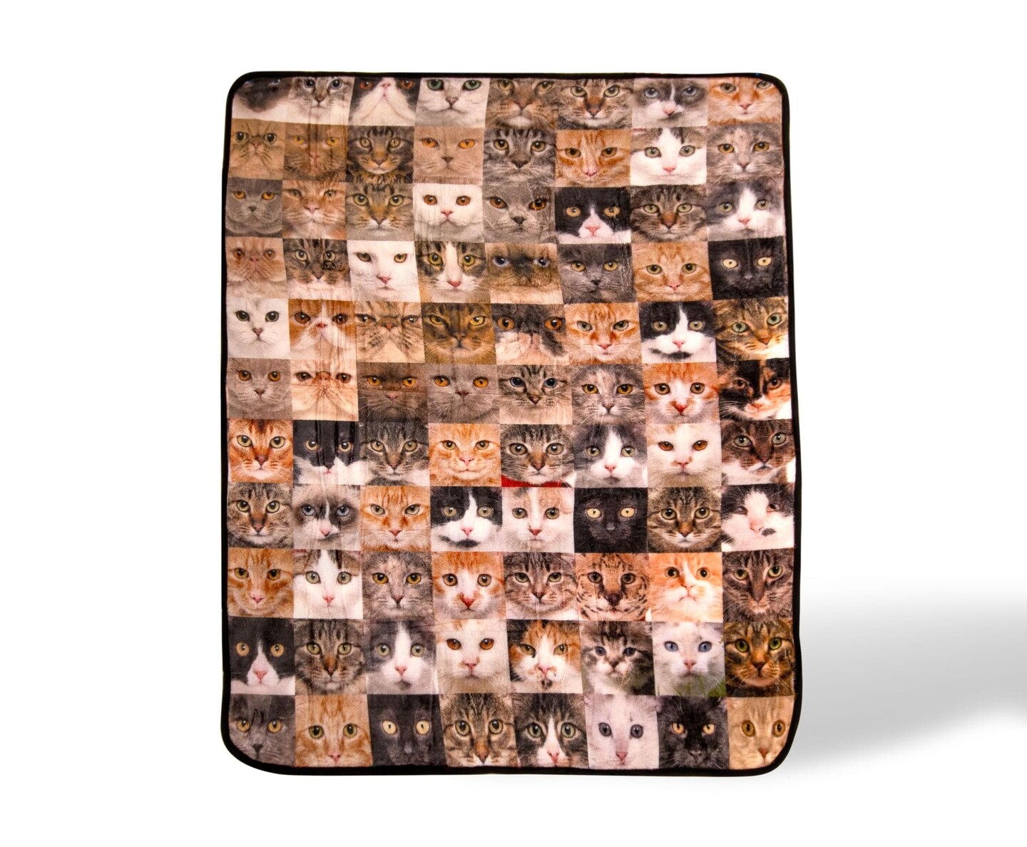 Cat Face Collage Fleece Throw Blanket | 45 x 60 Inches