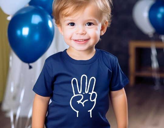 3rd Birthday Hand with Three Fingers T-Shirts, I'm 3 Third Birthday, 3rd birthday, Third Birthday, 3 Birthday Party, 3rd Birthday T-shirt product 4