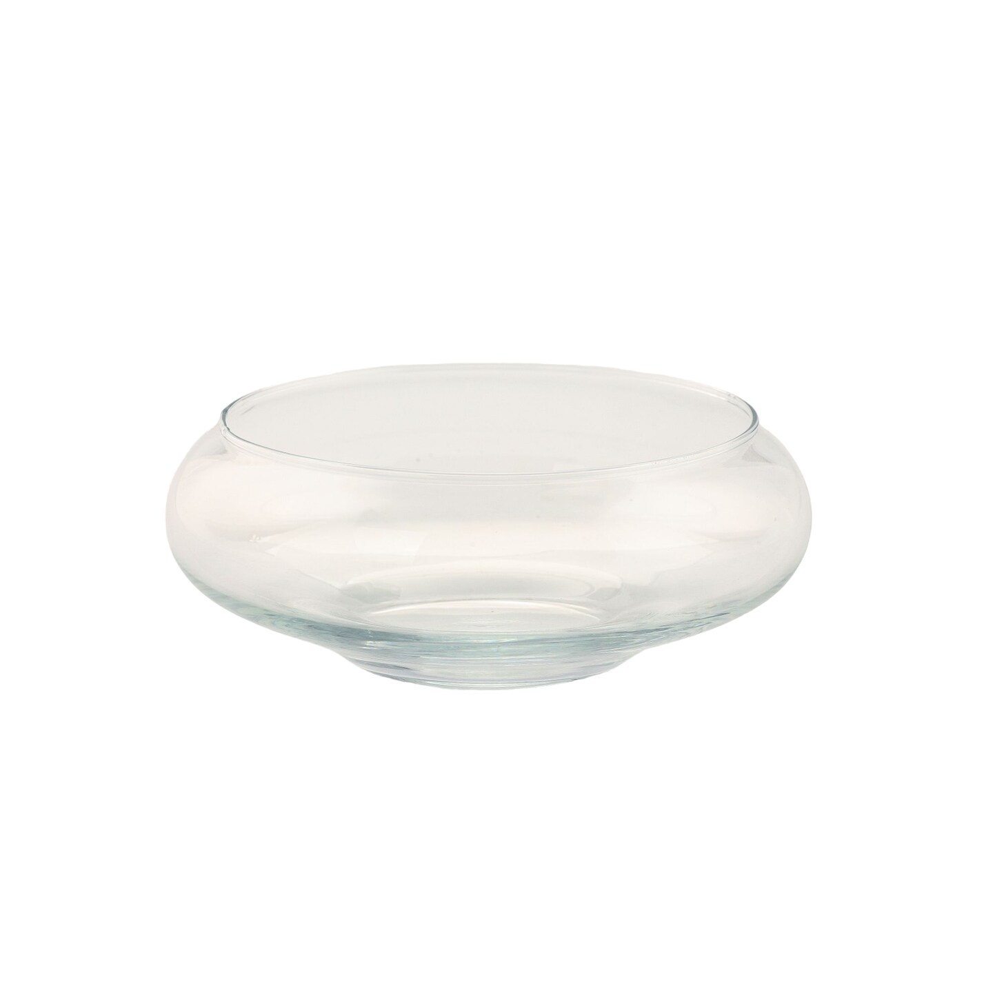 CC Home Furnishings 9.5" Clear Bowl Shape Hand Blown Glass Candle Holder