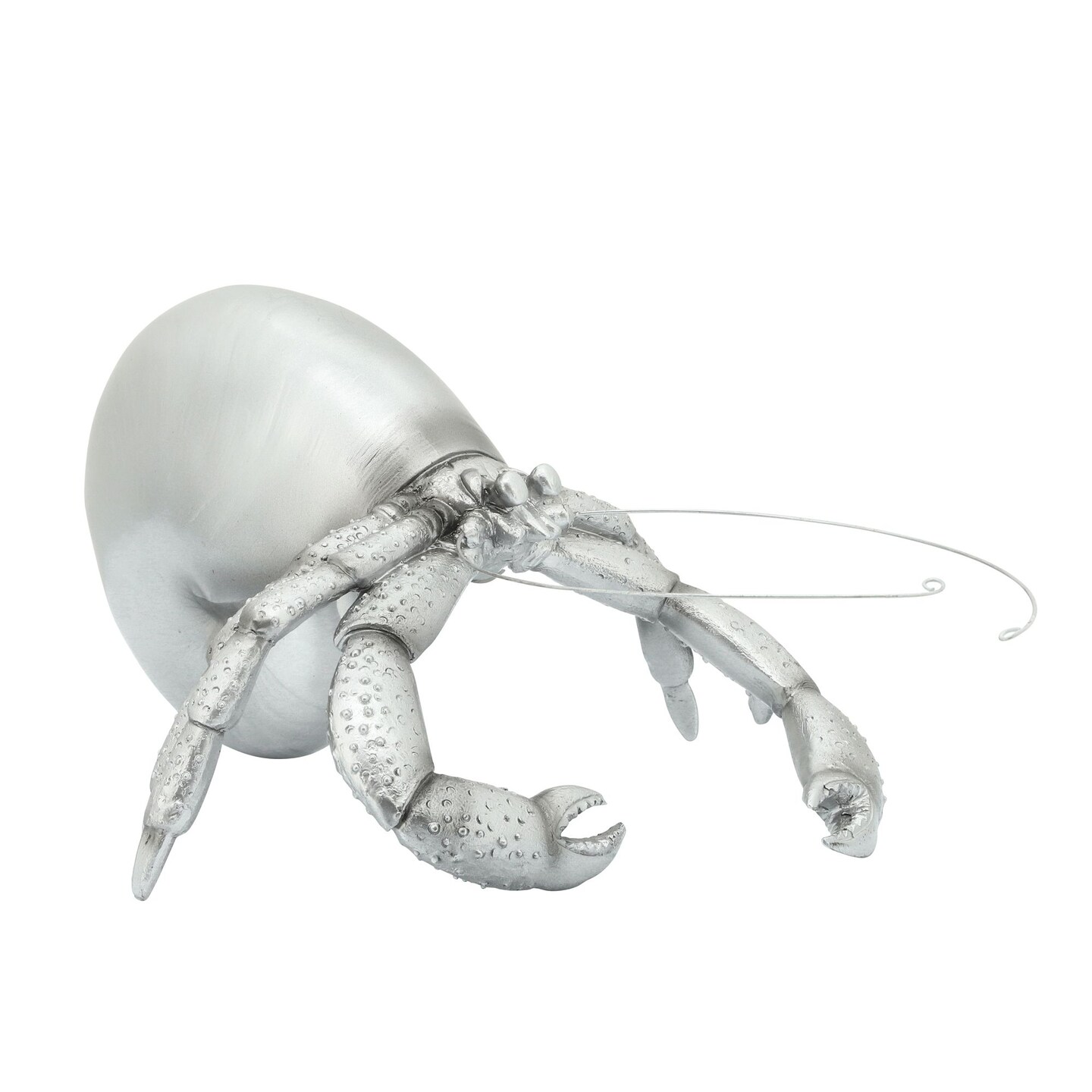 Kingston Living 11&#x22; Metallic Silver Hermit Crab Tabletop Sculpture