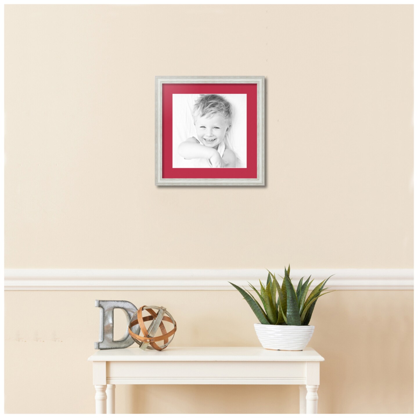ArtToFrames 16x16&#x22; Matted Picture Frame with 12x12&#x22; Single Mat Photo Opening Framed in 1.25&#x22; White and 2&#x22; Mat (FWM-4098-16x16)