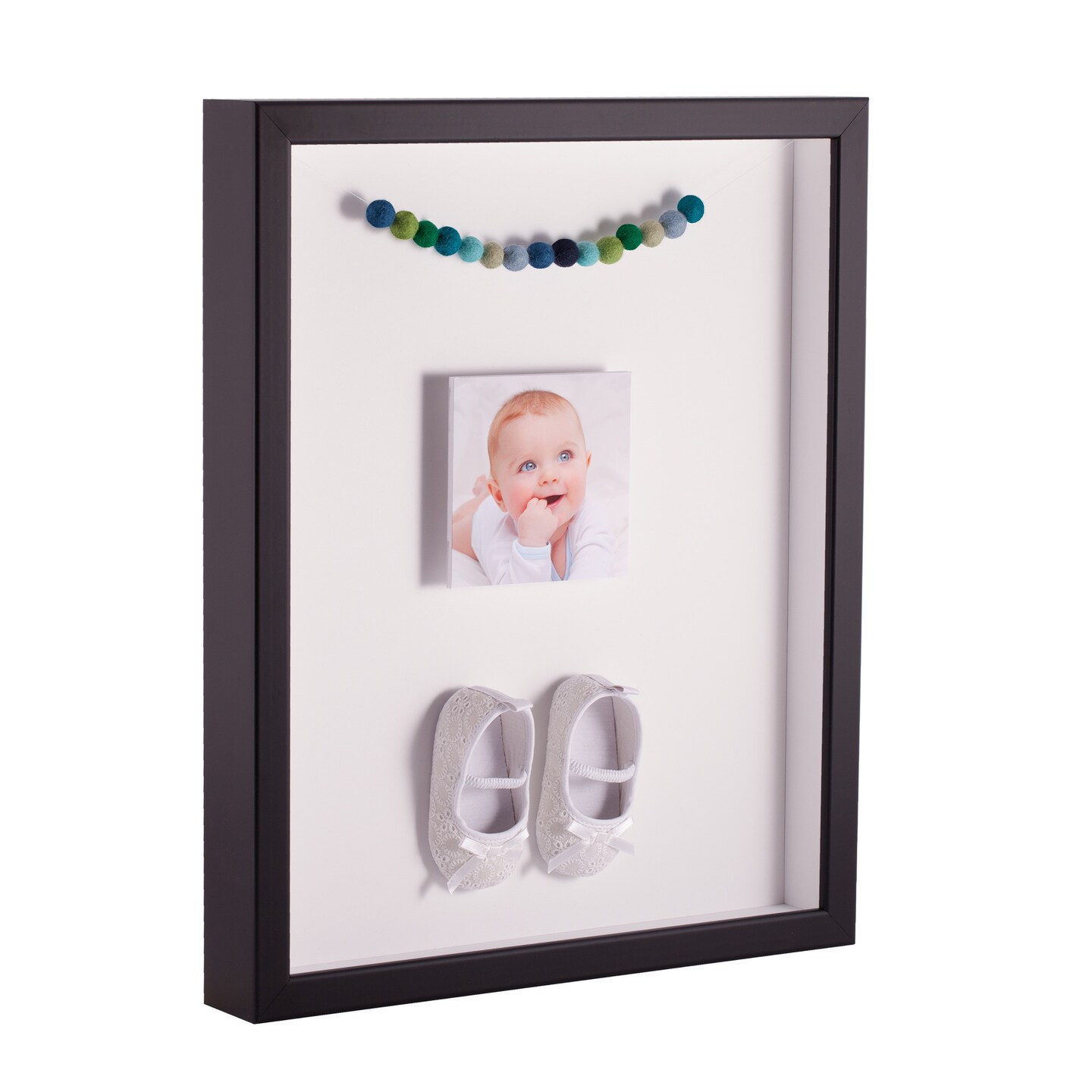 ArtToFrames 16x24 Inch Shadow Box Picture Frame, with a Satin Black Tall 1.00" Wide Shadowbox frame and Super White Mat Backing (4654)