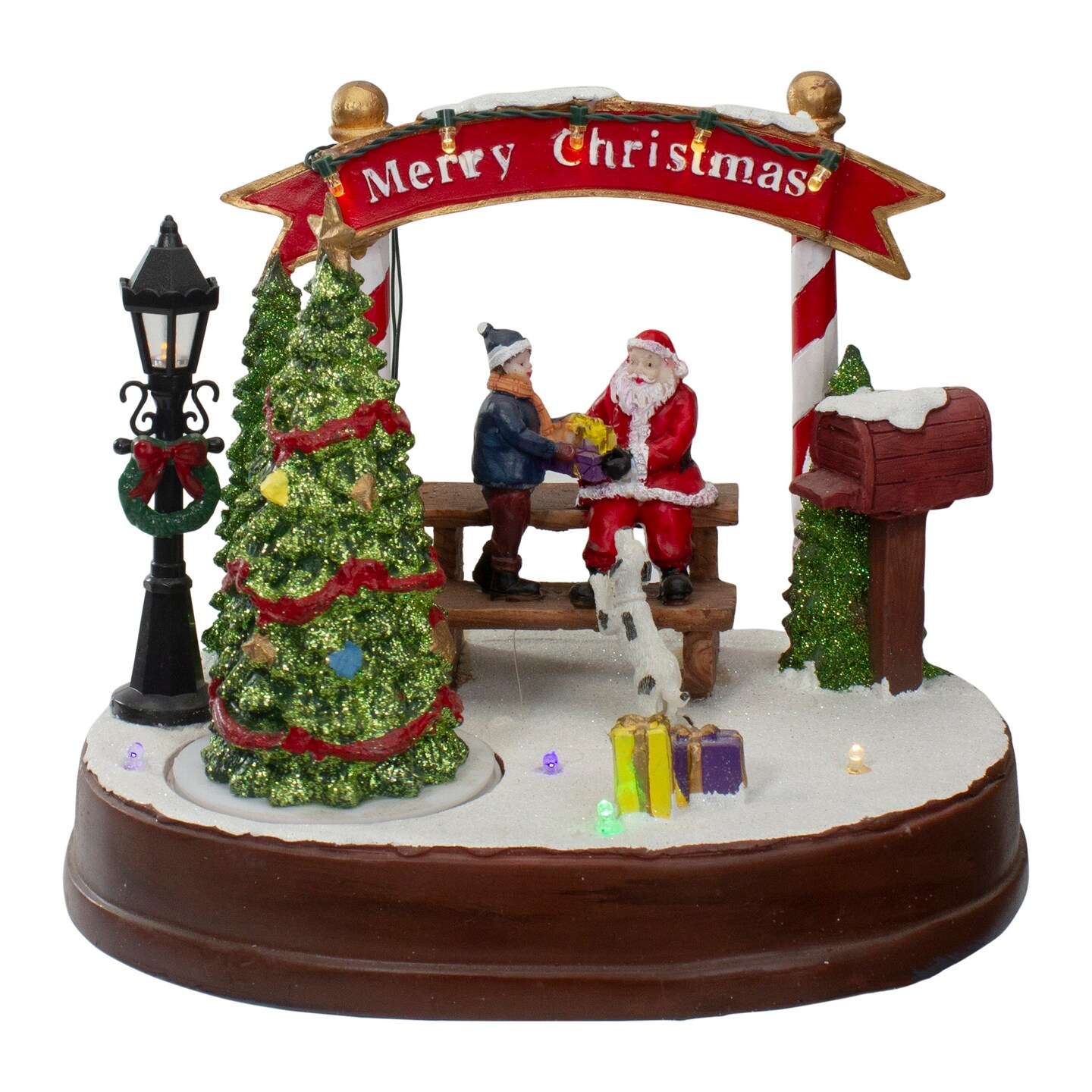 Northlight Lighted &#x22;Merry Christmas&#x22; Winter Scene with Music and a Turning Tree - 8&#x22;
