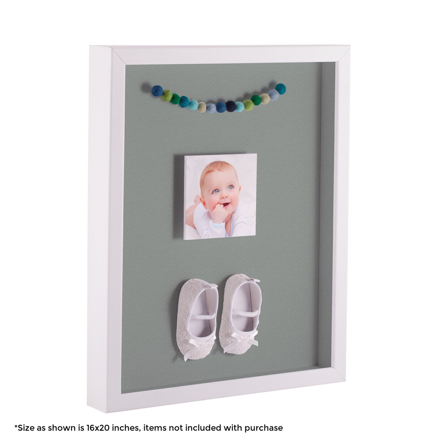 ArtToFrames 24x24 Inch Shadow Box Picture Frame, with a Satin White 1.00" Wide Shadowbox frame and Super White Mat Backing (4655)