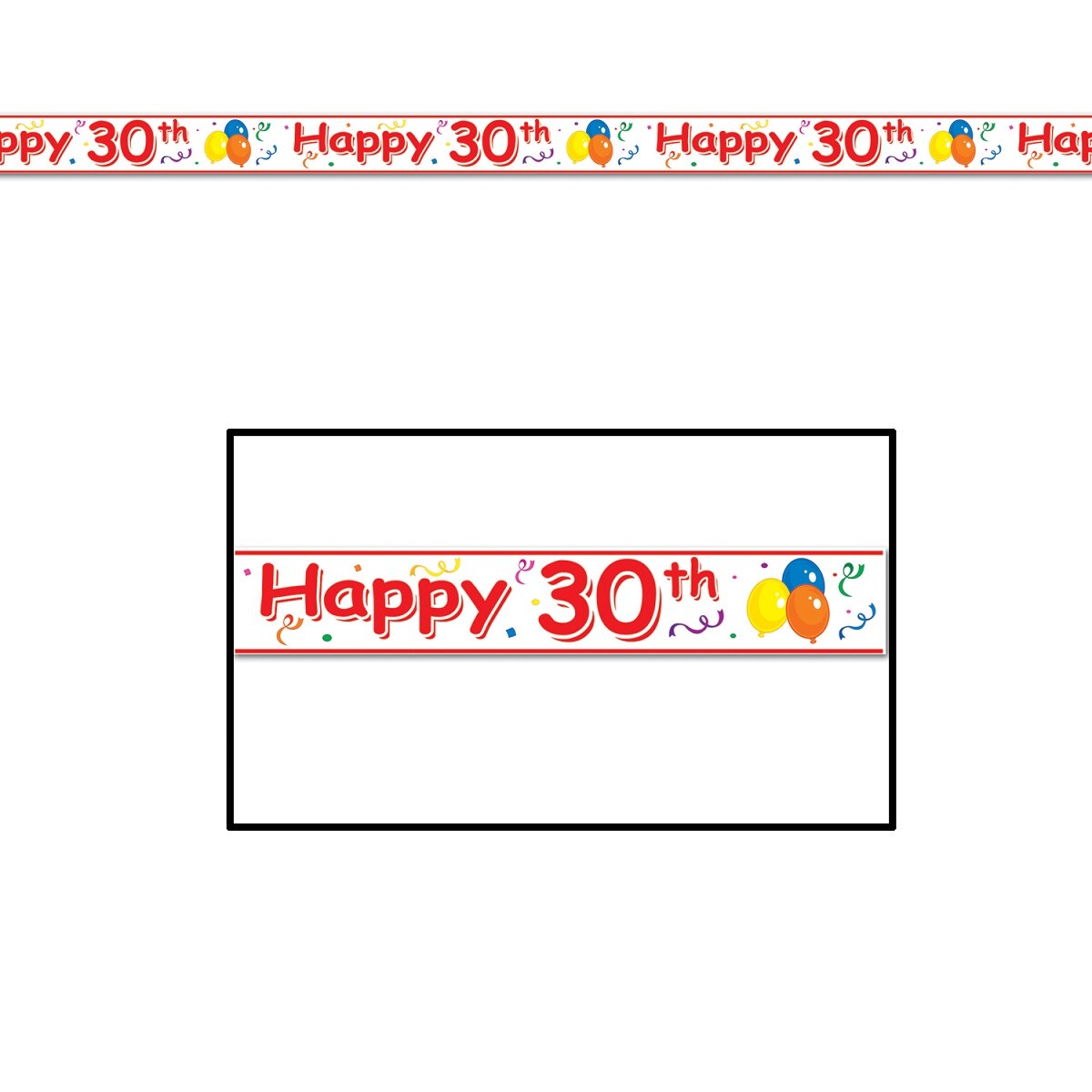 Beistle Club Pack of 12 ''Happy 30th'' Birthday Party Tape 3" x 20'