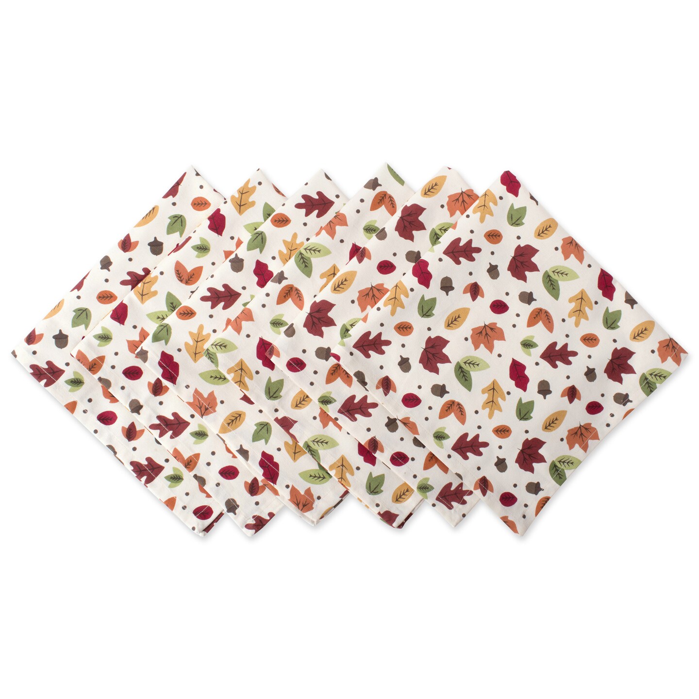 Contemporary Home Living Set of 6 Falling Leaves Print Napkin 20&#x22;