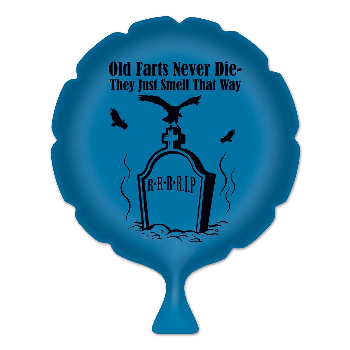 Beistle Set of 6 Blue and Black &#x22;Old Farts Never Die&#x22; With a Gravestone Whoopee Cushion - 8&#x22;