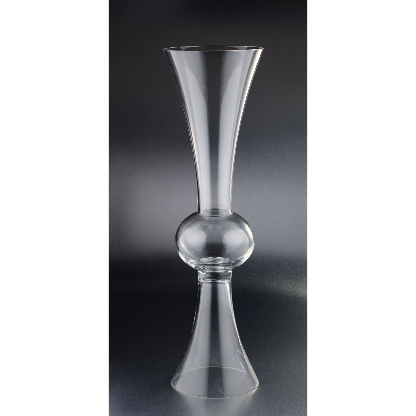 CC Home Furnishings 31.5" Clear Solid Hand Blown Glass Flower Vase