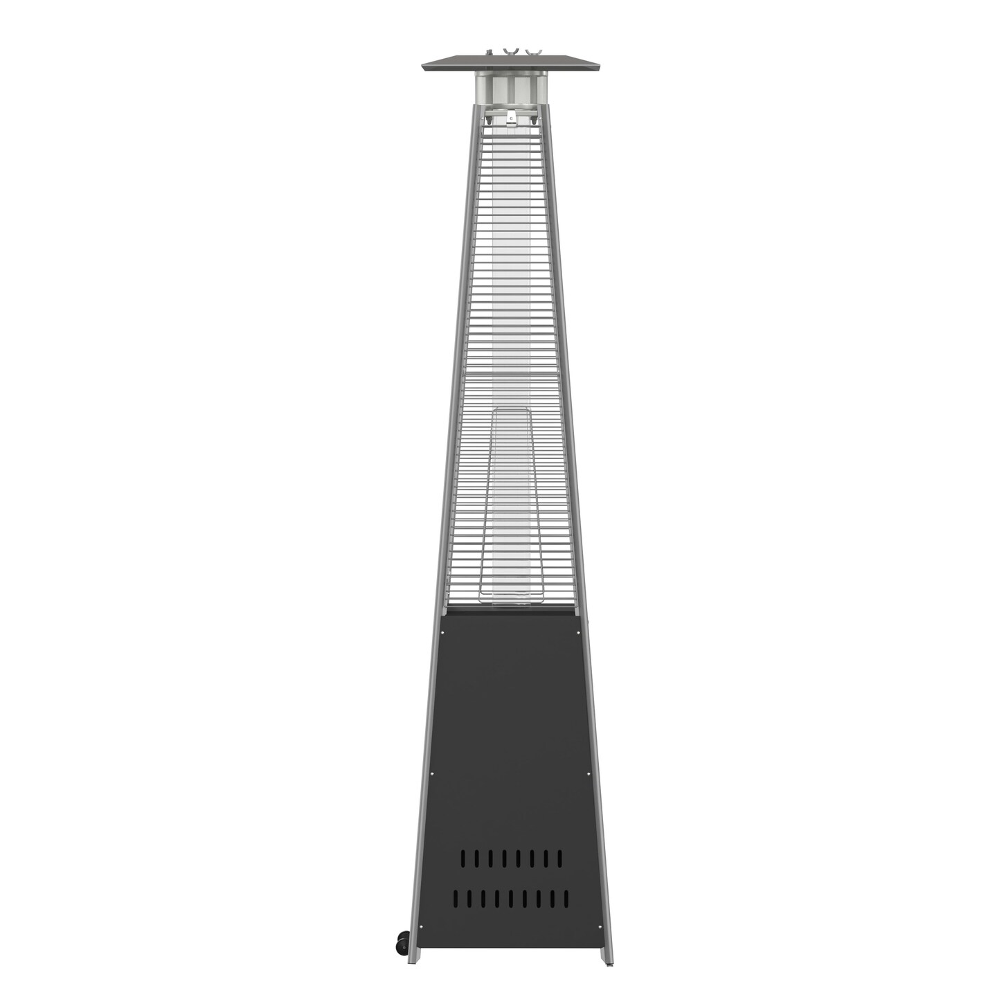 Merrick Lane Stainless Steel Pyramid Shape Portable Outdoor Patio Heater - 7.5 Feet Tall
