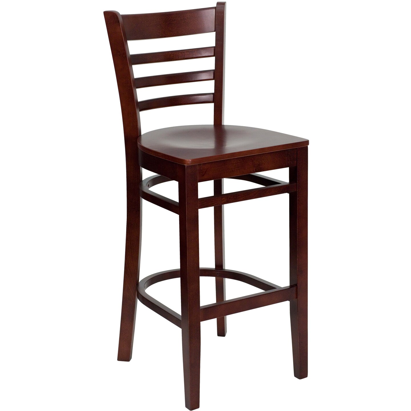 Emma and Oliver Ladder Back Wooden Restaurant Dining Barstool