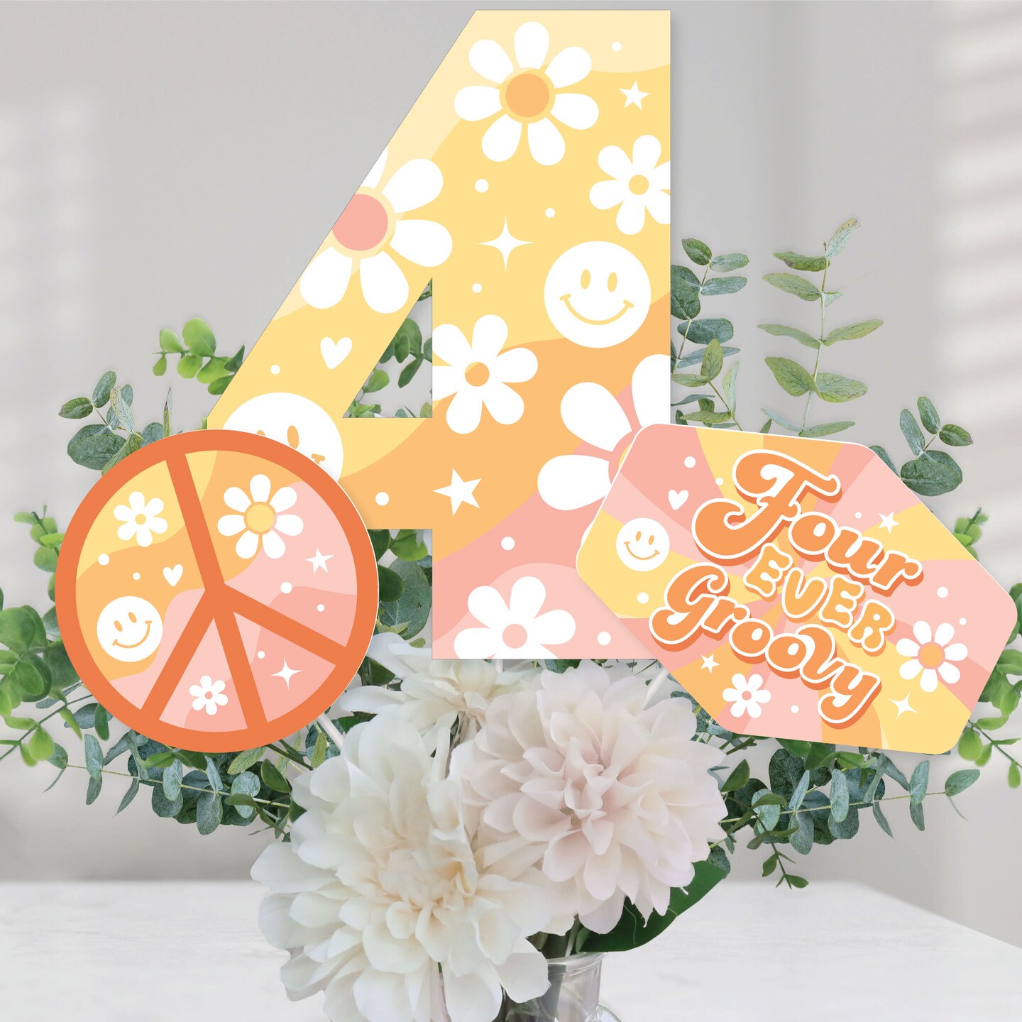 Big Dot of Happiness Four-Ever Groovy - Boho Hippie Fourth