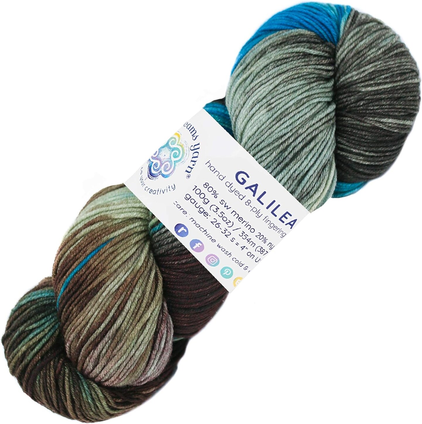 Living Dreams Yarn Galilea: Colorful Superwash Merino Sock Yarn. Super Soft and Strong. Hand Dyed to Perfection